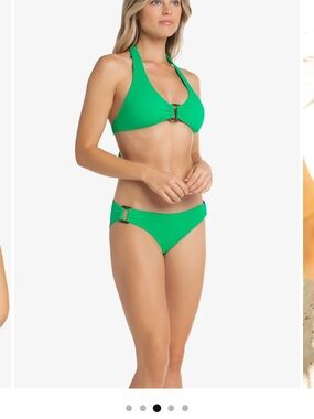 Helen Jon Green Halter Bikini with tortoise Accents
